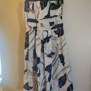 Ann Taylor Black and White Strapless Dress
